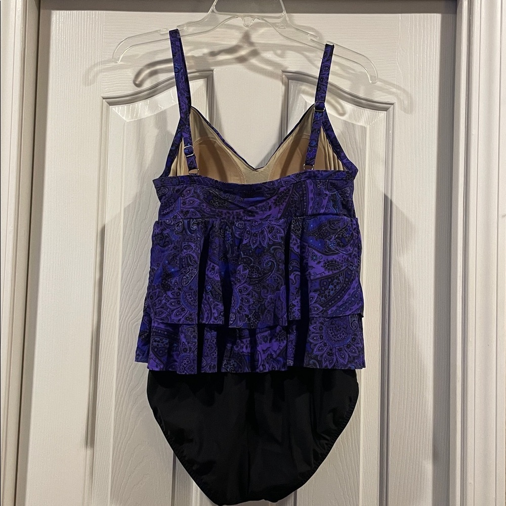 Miraclesuit Purple and Black Paisley Swimsuit excellent condition - Picture 4 of 6